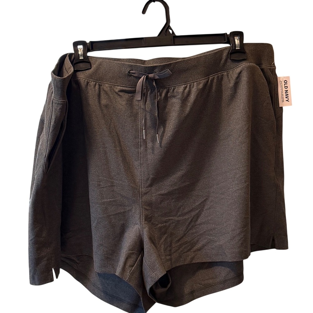 3X Old Navy Active Powersoft High Rise Go-Dry Shorts Heathered Gray Womens NWT